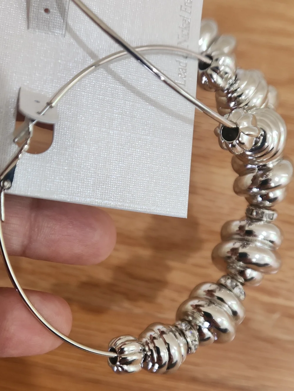 Silver beads large hoop Fashion Earrings
